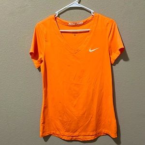 Nike Pro Bright Orange Dri-Fit Work Out Top Size Large